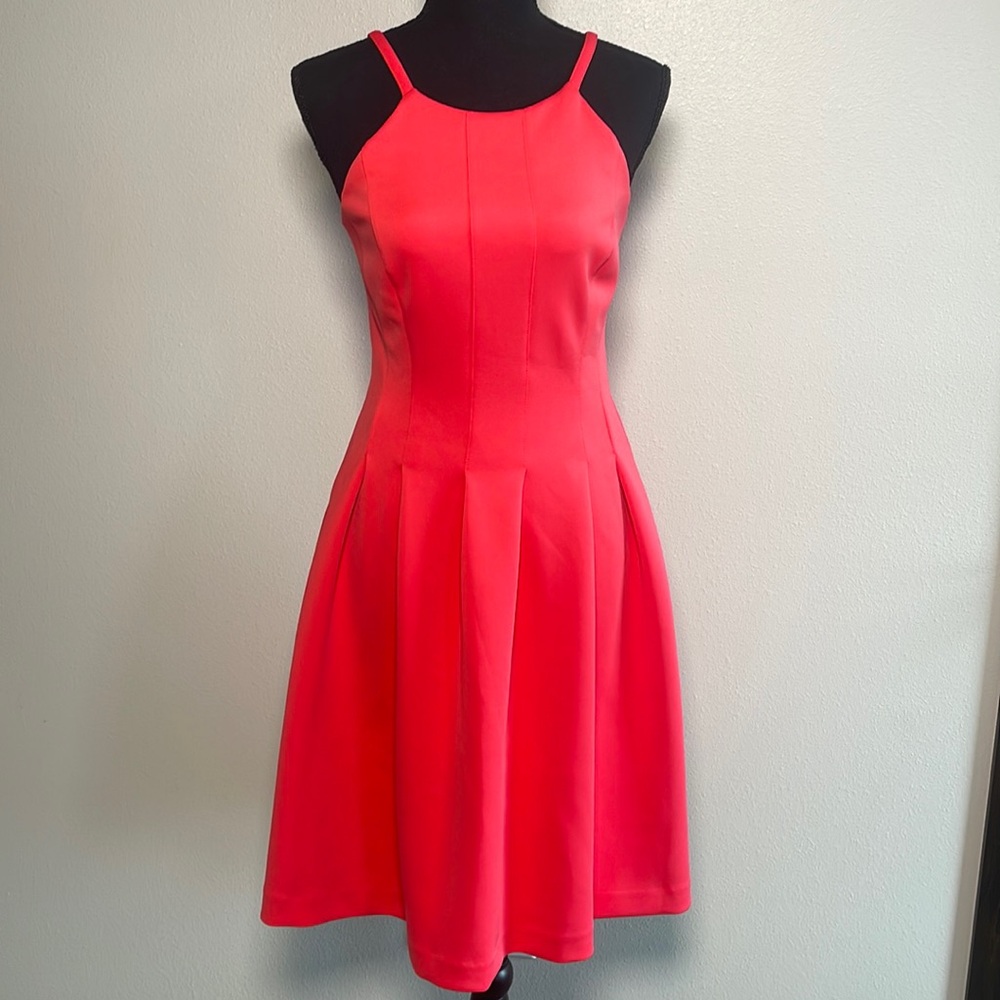 Calvin Klein Halter Fit Flare Dress